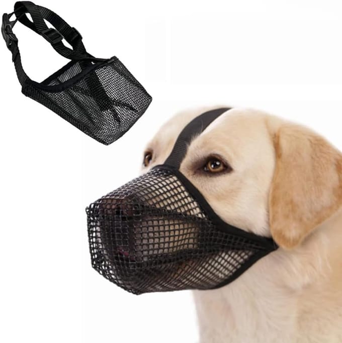 Solidchoice - Zachte Nylon Muilkorf voor Honden met Ademend Gaas (L)