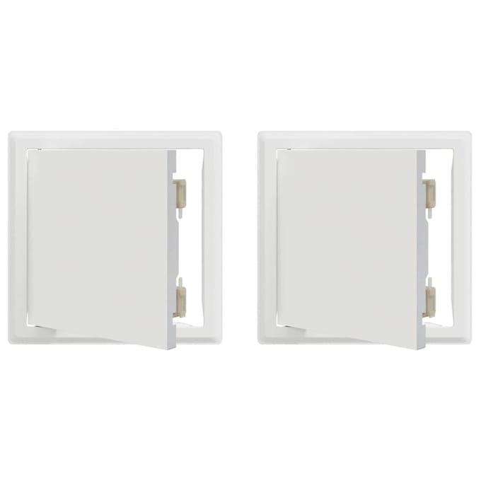 vidaXL - Access - Panel - 2 - st - Wit - 23 - x - 23 - x - 3 - cm - Staal