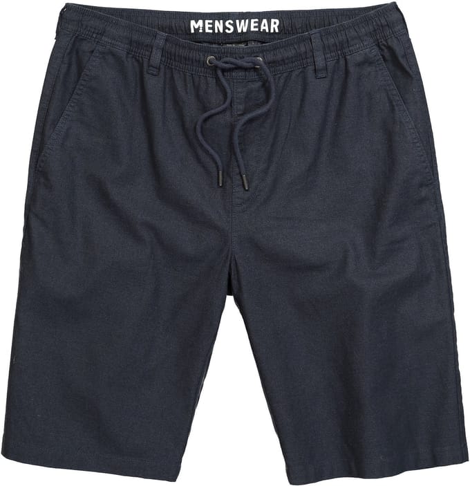 Men Plus - Heren - bermuda van linnenmix Relaxed Fit elastische tailleband - Navy blauw - Maat 3XL