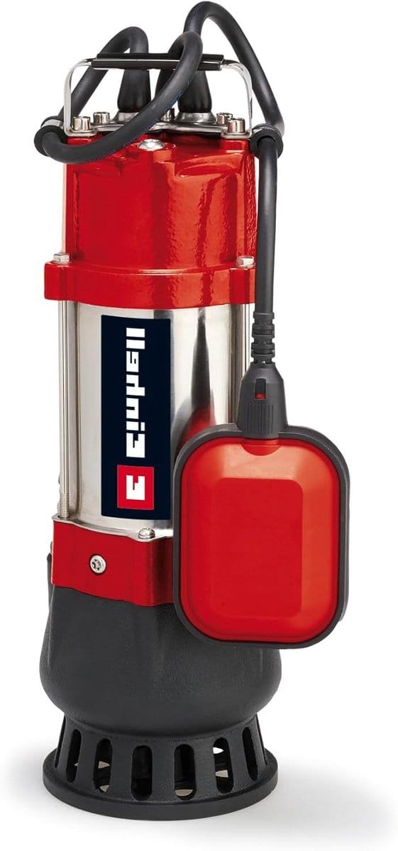 Vuilwaterpomp - Dompelpomp - Kelders Leegpompen - Gietijzeren Behuizing - 12000 L/u - Zwart Rood