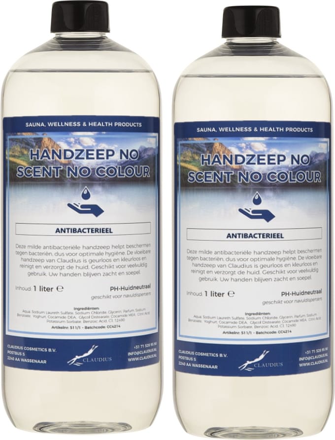Handzeep No Scent, No Colour 1 liter - set van 2 stuks