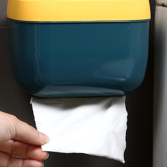 Tissuepapier Dispenserdoos Grote Capaciteit Waterdicht Ponsvrij Toiletpapier Opbergorganizer yellow