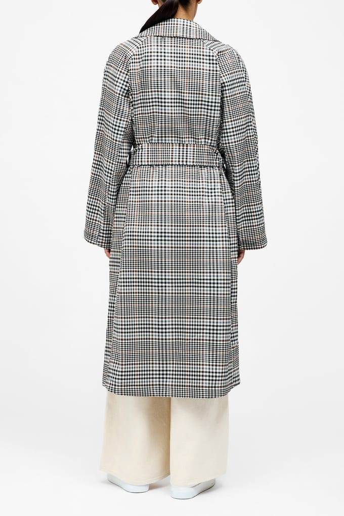 French Connection Check Trench Coat Multi Maat: M | Double-Breasted Mantels Outlet | Dames