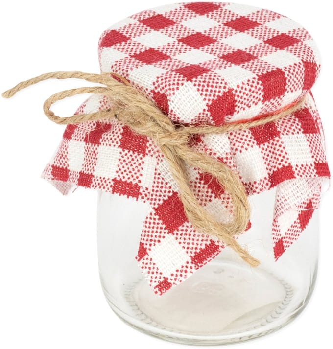 ARTYFETES - Rood-wit geruite glazen pot 7 cm guinguette-stijl
