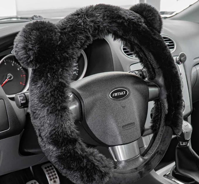 Auto stuur hoes - 37 tot 39cm - Black bear