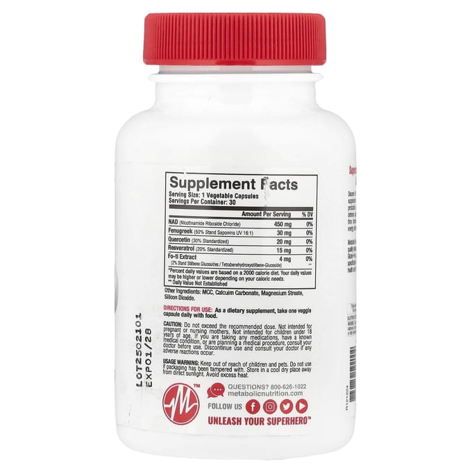 NAD MAX+™, Réjuvénateur Cellulaire Anti-Âge, 30 Capsules