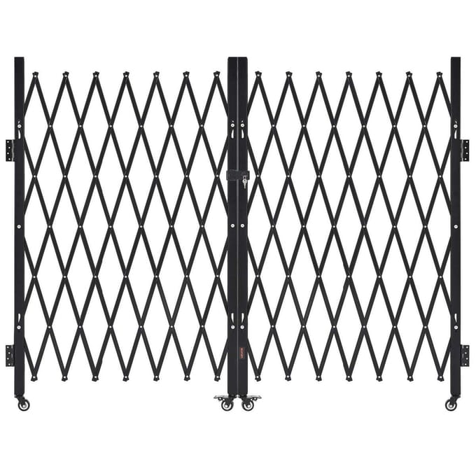 Dubbele Vouwbare Beveiligingspoort Afsluitbare Schaarpoort 145,67 x 63,19 inch(BxH)