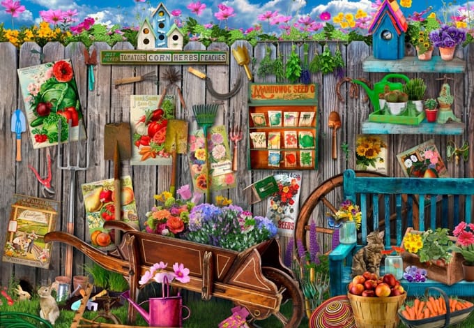 Bluebird Puzzle legpuzzel Garden Tool Fence - 1000 stukjes puzzel.