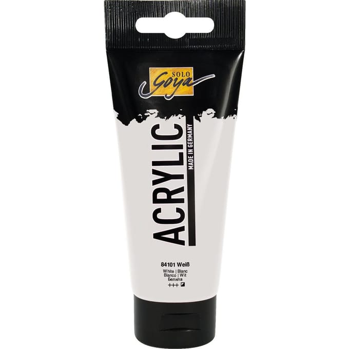 Solo Goya Witte Acrylverf - 100ml tube - Hoge kwaliteit A-merk