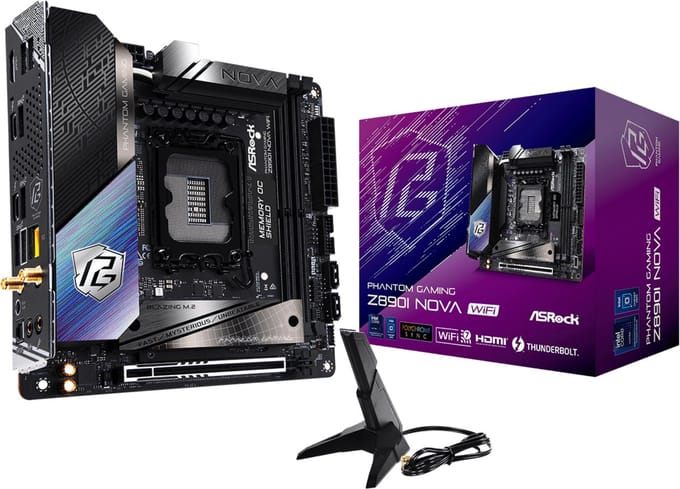ASRock Z890I NOVA WIFI Moederbord - Intel Z890 - Intel LGA1851 - DDR5 RAM - Mini-ITX