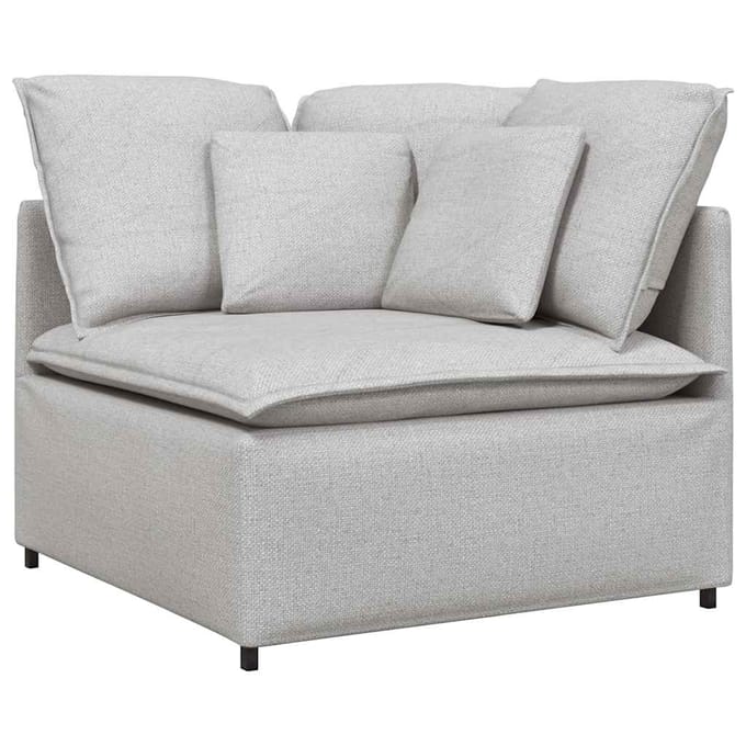 vidaXL Modulaire hoekmodule bank met kussens 100 cm wolk grijs