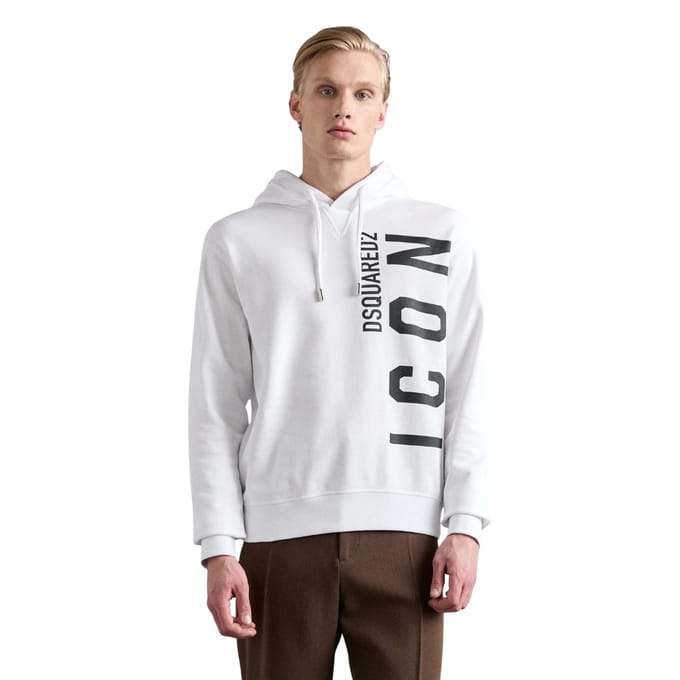 Dsquared2 Witte Hoodie Met Groot Zwart Logo