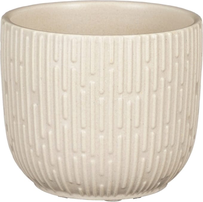 Mica Decorations Plantenpot - keramiek - mat wit - D11xH9 cm - bloempot