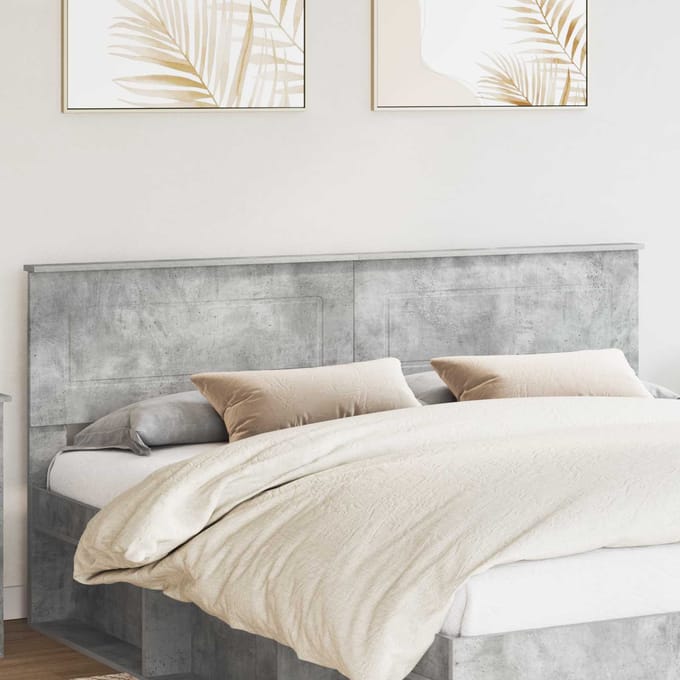 vidaXL Hoofdbord Beton Grijs Bewerkt hout