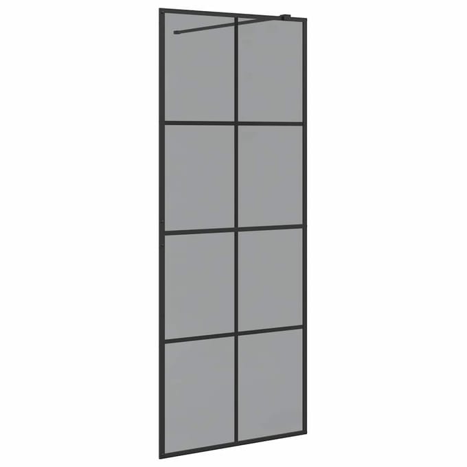 vidaXL - Inloopdouchewand - Zwart - 80 - x - 195 - cm - gehard - glas