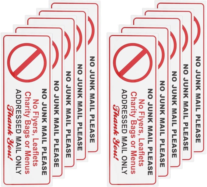 Dailygoods- Waarschuwingsbord Geen Ongewenste Post - Deursticker