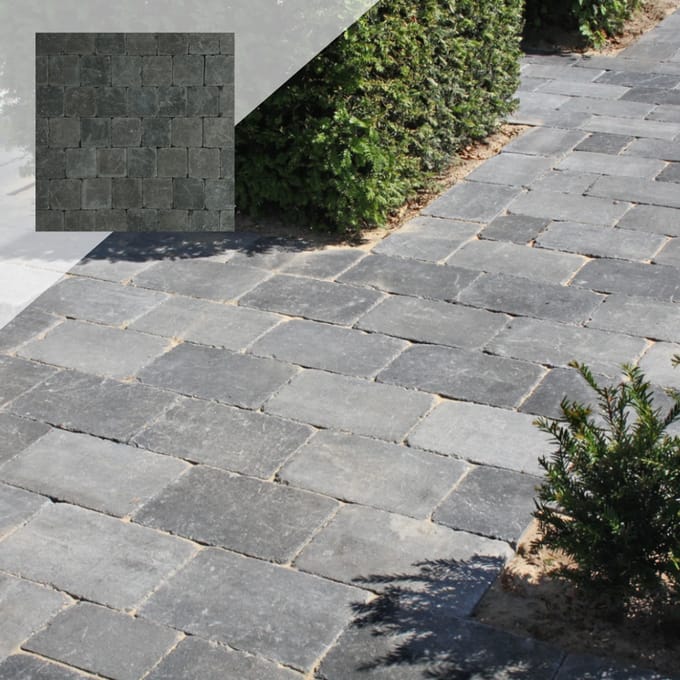 Trommelsteen Antraciet 15x15x6cm-per M2