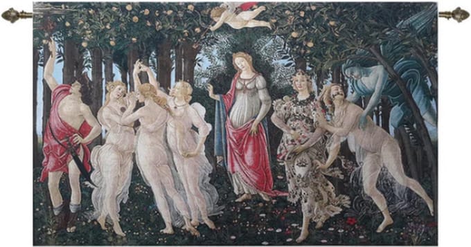 Wandkleed - Luxe gobelinstof - Primavera - Sandro Botticelli - 140 x 89 cm