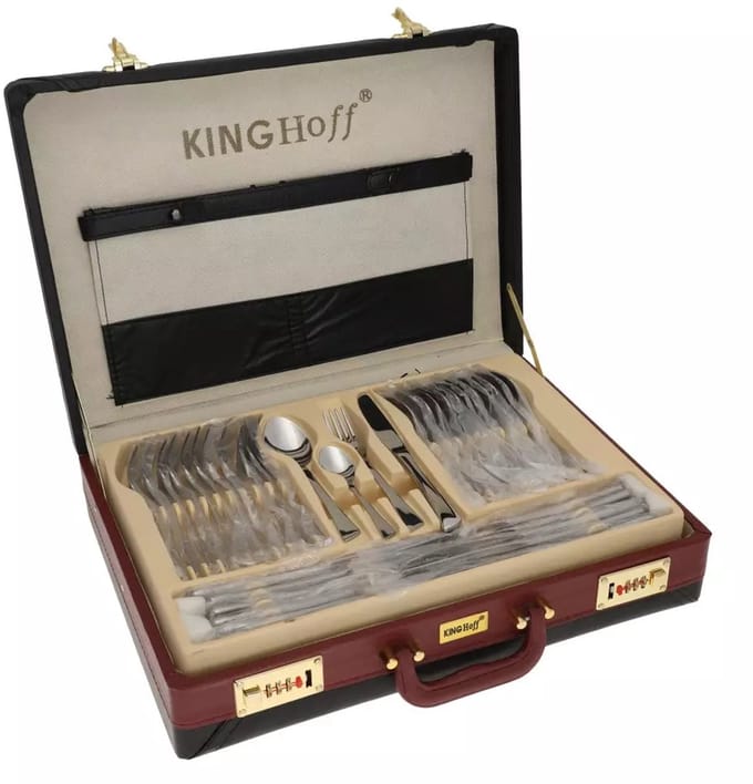 KINGHOFF 3520 - luxe bestekset koffer - 72 delig - 12 persoons - Modern bestek