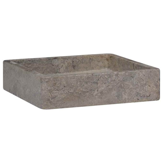vidaXL - Gootsteen - 40x40x10 - cm - marmer - grijs