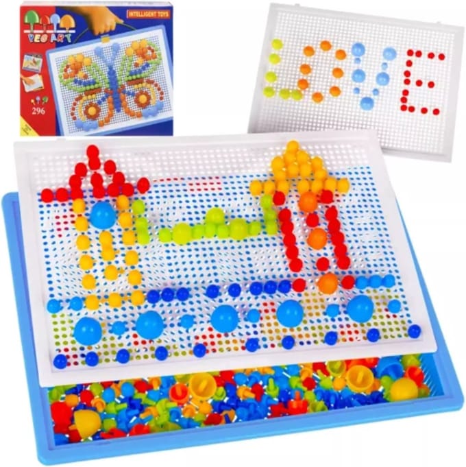 Ruhhy Kruzzel Paddestoel Puzzel: Creatief Leren met 296 Kleurrijke Pinnen