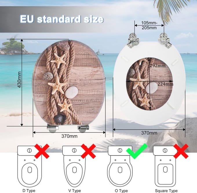 Ovale MDF Toiletzitting met Soft-Close Mechanisme en Snelle Ontgrendeling