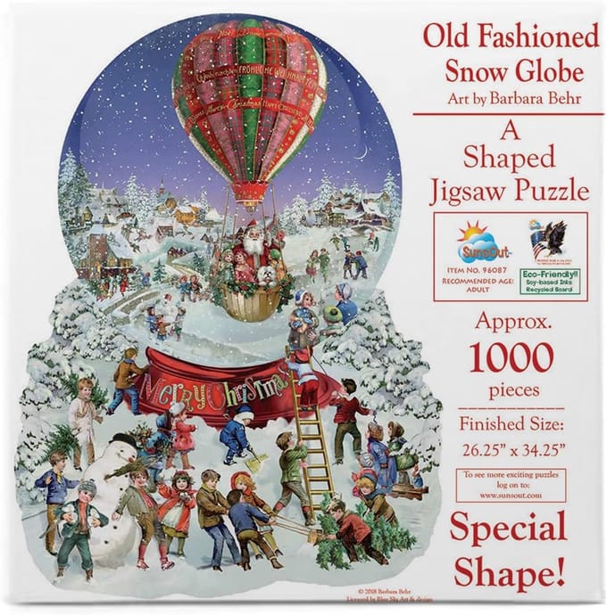 XXL Puzzel 1000 Stukjes Sneeuwbol Wintertafereel