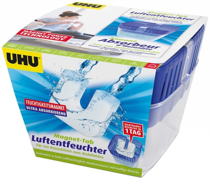 UHU luchtontvochtiger vochtigheidsabsorber, 2 x 450 g