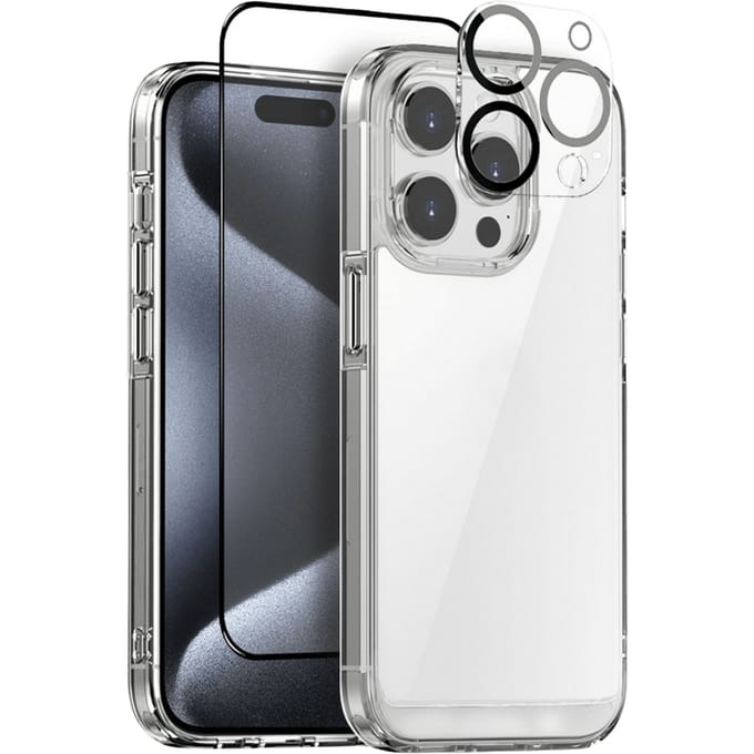 Northjo iPhone 15 Pro All-in-One Extreme Protection Pack Transparant