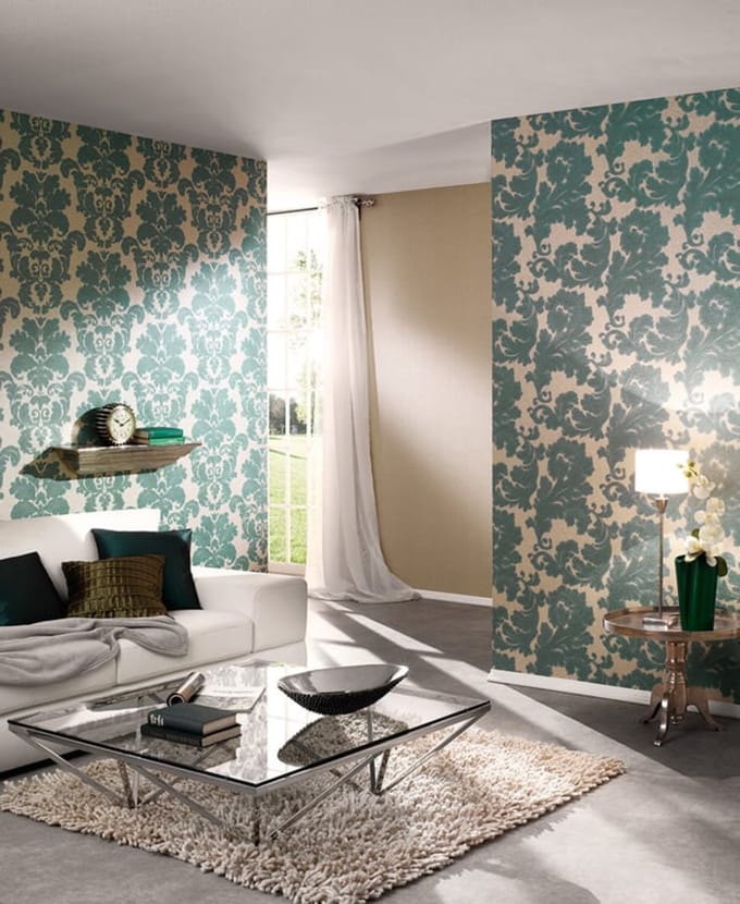 GROEN BAROK BEHANG DUBBELBREED EXCLUSIEF 95937-4