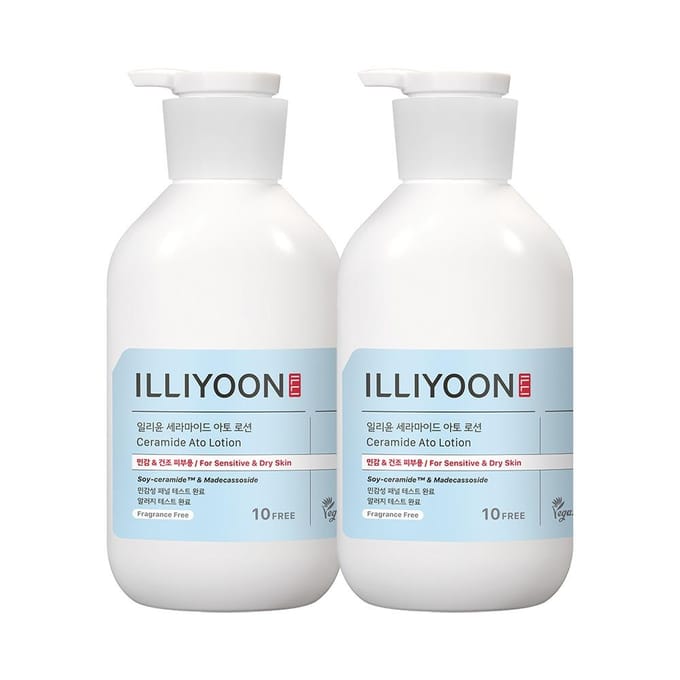 Illiyoon Ceramide Ato Lotion Diepe Hydratatie Vochtbarrière 600ml Duo Pak white