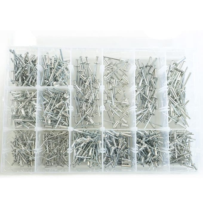 620 stuks Aluminium Blindklinknagels, 14 Maten Popnagels Assortimentskit, 1/8  3/16 3/32  5/32  Diameter Blindklinknagelset 1set