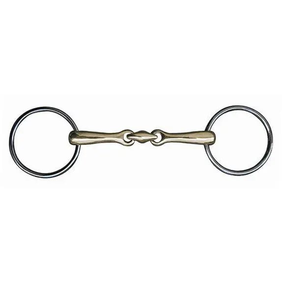 Mors dubbele brisuren voor paard in maillechort HKM 14 mm