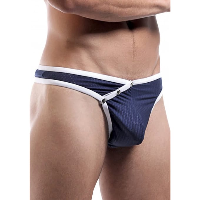 Fly Away Snap Thong - Navy S/M