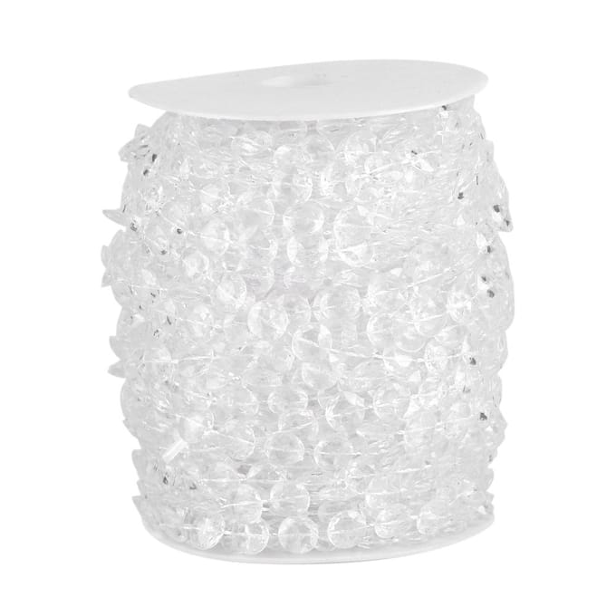 99Ft 30M Slinger Diamant Acryl Kristal Kralengordijn Bruiloftsfeest DIY Decor white