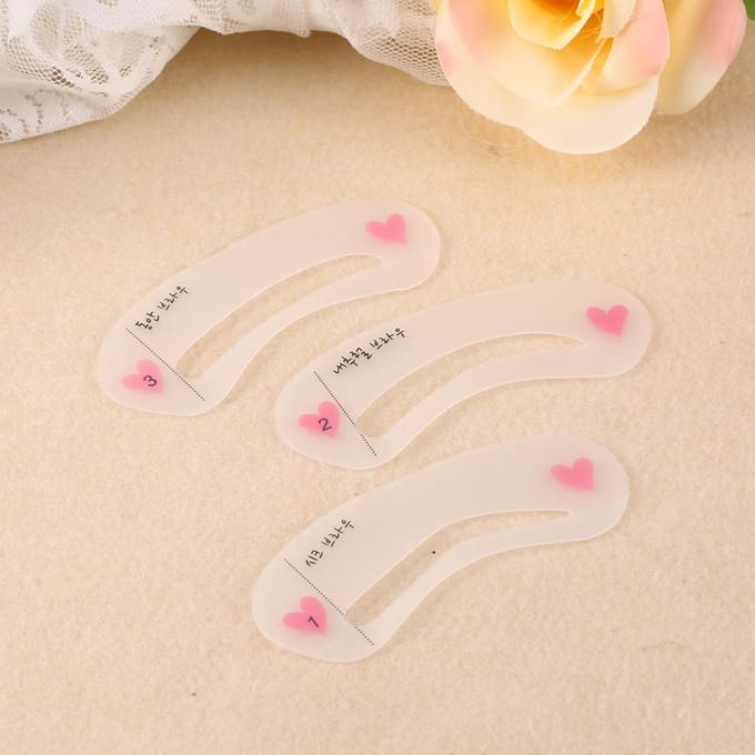 3 stuks Set Magische Wenkbrauw Klasse Tekengids Wenkbrauw Stencil Kaart Sjabloon Helper white