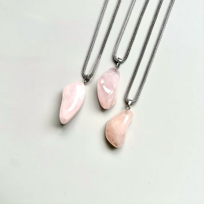 Gemstone ketting Roze kwarts