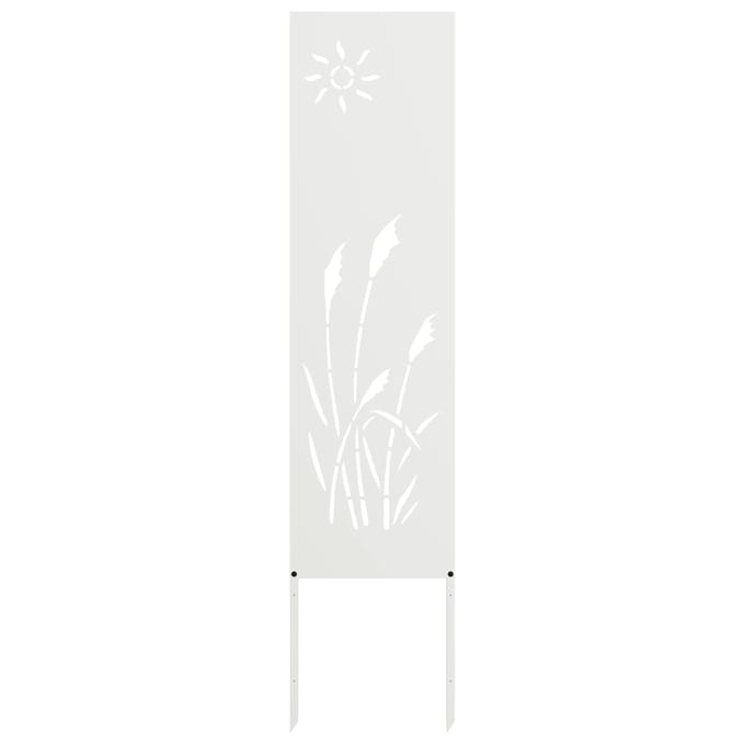vidaXL - Tuin - Privacy - Scherm - Fretwerk - Wit - 32 - x - 140 - cm - Koudgewalst - staal