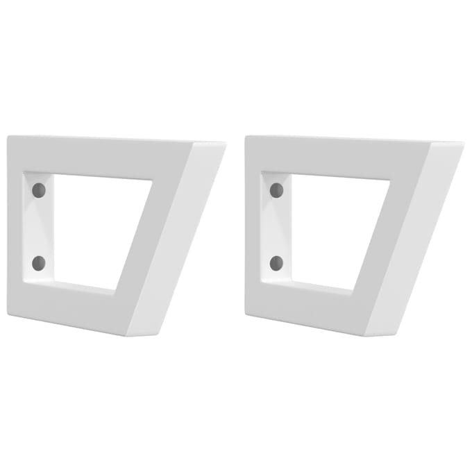 vidaXL - Wandbeugels - voor - wasbak - 2 - st - trapezium - staal - wit