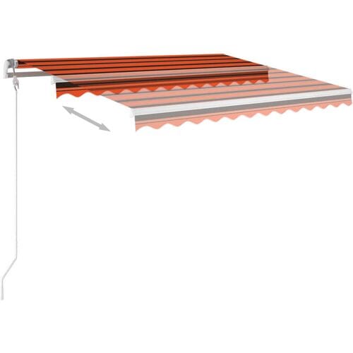 vidaXL - Luifel - automatisch - met - LED - windsensor - 350x250 - cm - oranje - bruin