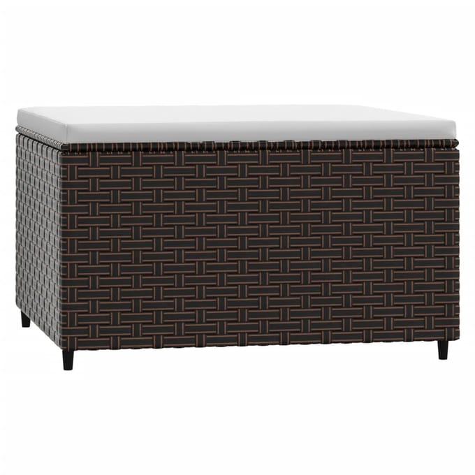vidaXL - Voetensteunen - 2 - st - met - kussens - poly - rattan - bruin