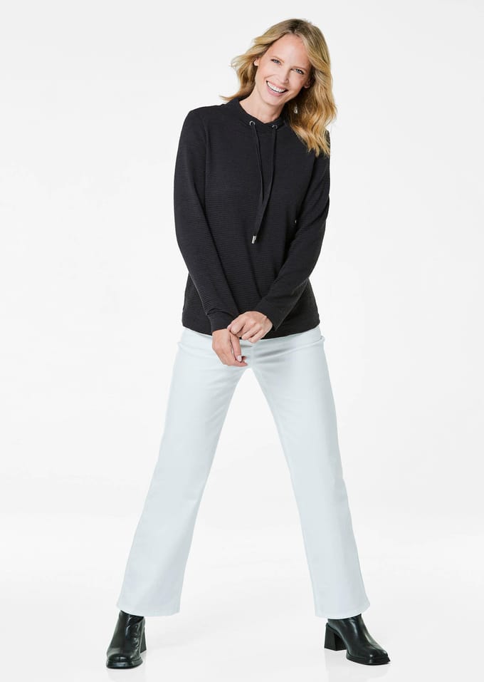 Goldner Sweatshirt Viscose trui met lange mouwen, opstaande kraag