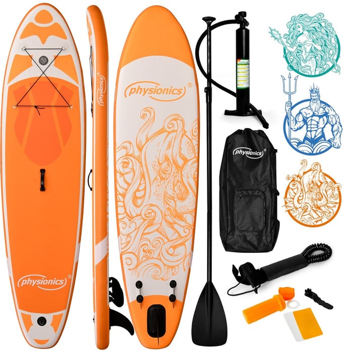 Physionics SUP Board - Stand Up Paddle - Complete Set - 305 cm - Oranje