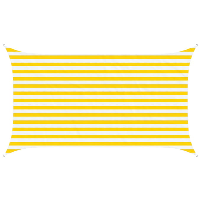 vidaXL - Zonneschaduw - Geel - en - Wit - 2 - x - 3,5 - m - 100% - Polyester - Oxford