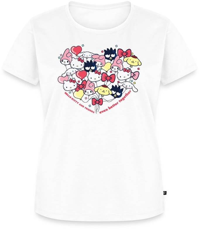 Hello Kitty En Vrienden Ballonnen In Hartvorm Premium T Shirt Dames