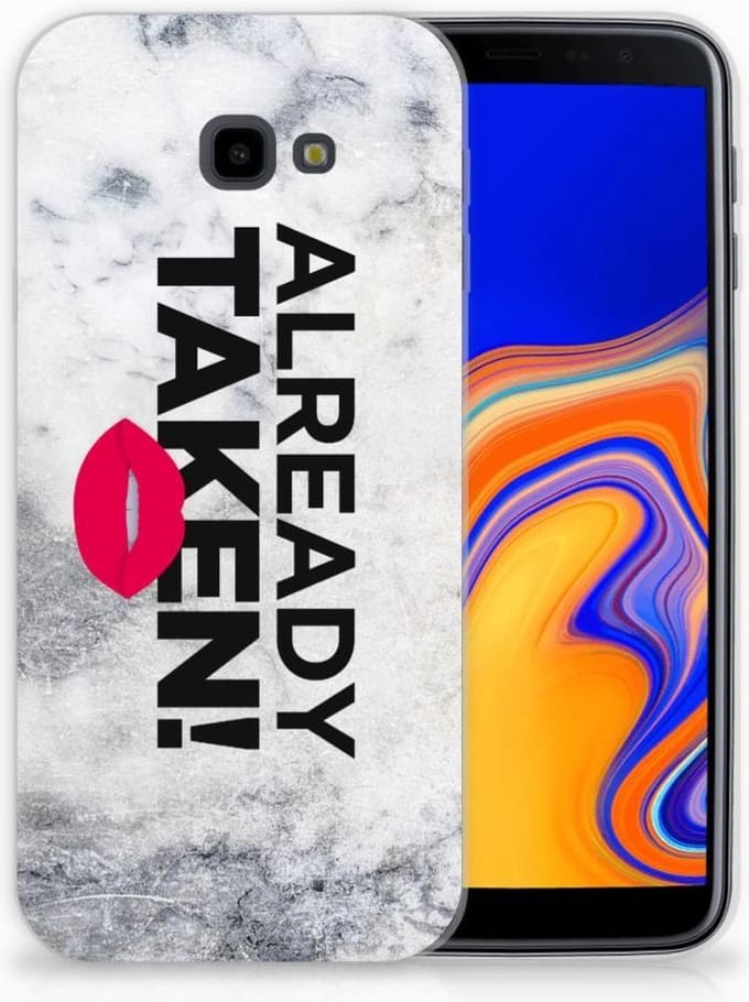 Samsung Galaxy J4 Plus (2018) Siliconen hoesje met naam Already Taken White