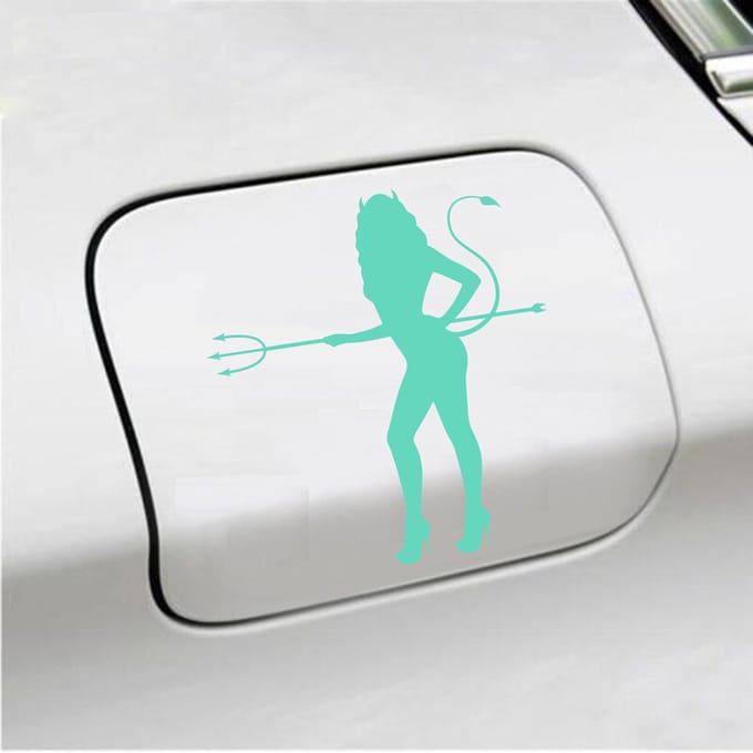 Bumpersticker - Vrouw Duivel - 14 X 13 - Mint