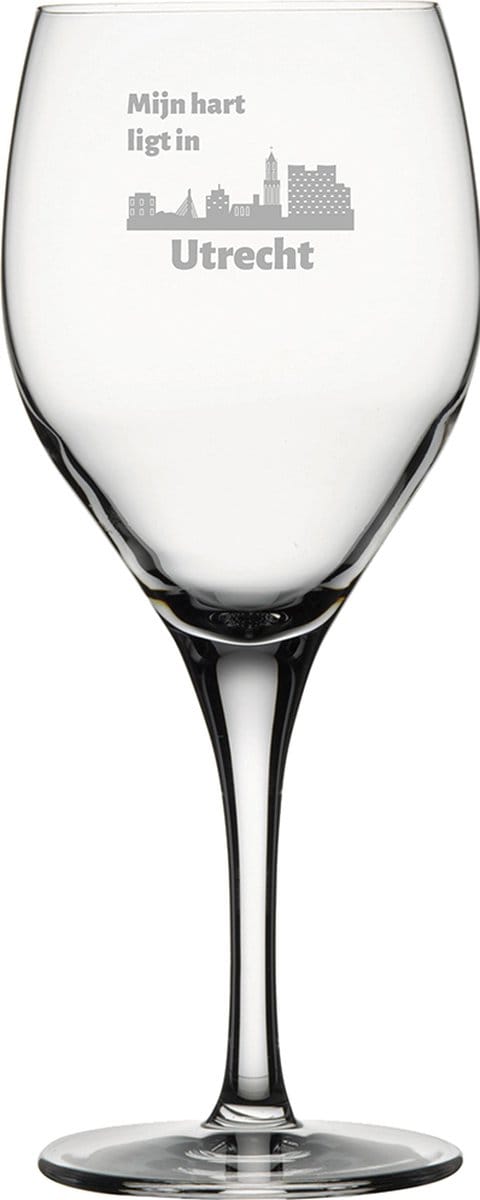 Gegraveerde witte wijnglas 34cl Utrecht
