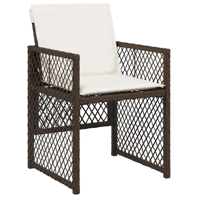 vidaXL - 15-delige - Tuinset - met - kussens - poly - rattan - bruin