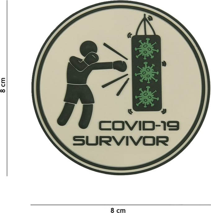 Embleem 3D PVC Covid-19 survivor #6102